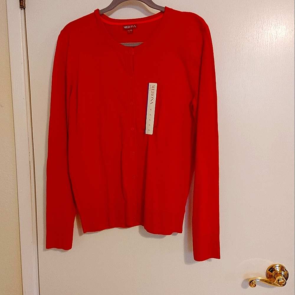 Merona XL red button up cardigan
